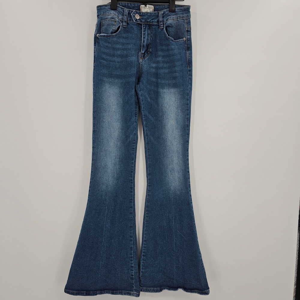 Blank Paige Denim Flare Jeans Medium Wash Bell Bottom BD181 Womens Size M 26x31